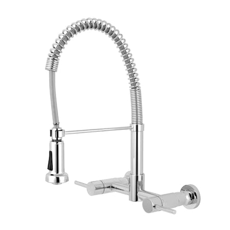 Gourmetier Concord 2-Handle Wall Mount Pull-Down Kitchen Faucet, Chrome GS8181DL